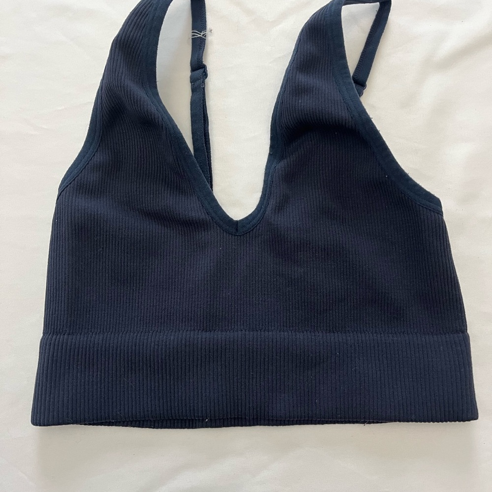 Garage Blue Ribbed Women's Bralette